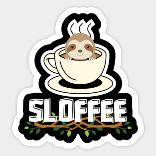 Sloffee Funny Sloth Pun Sticker